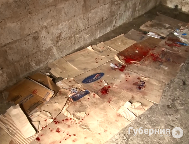 Пятна крови в подпольном убойном цехе